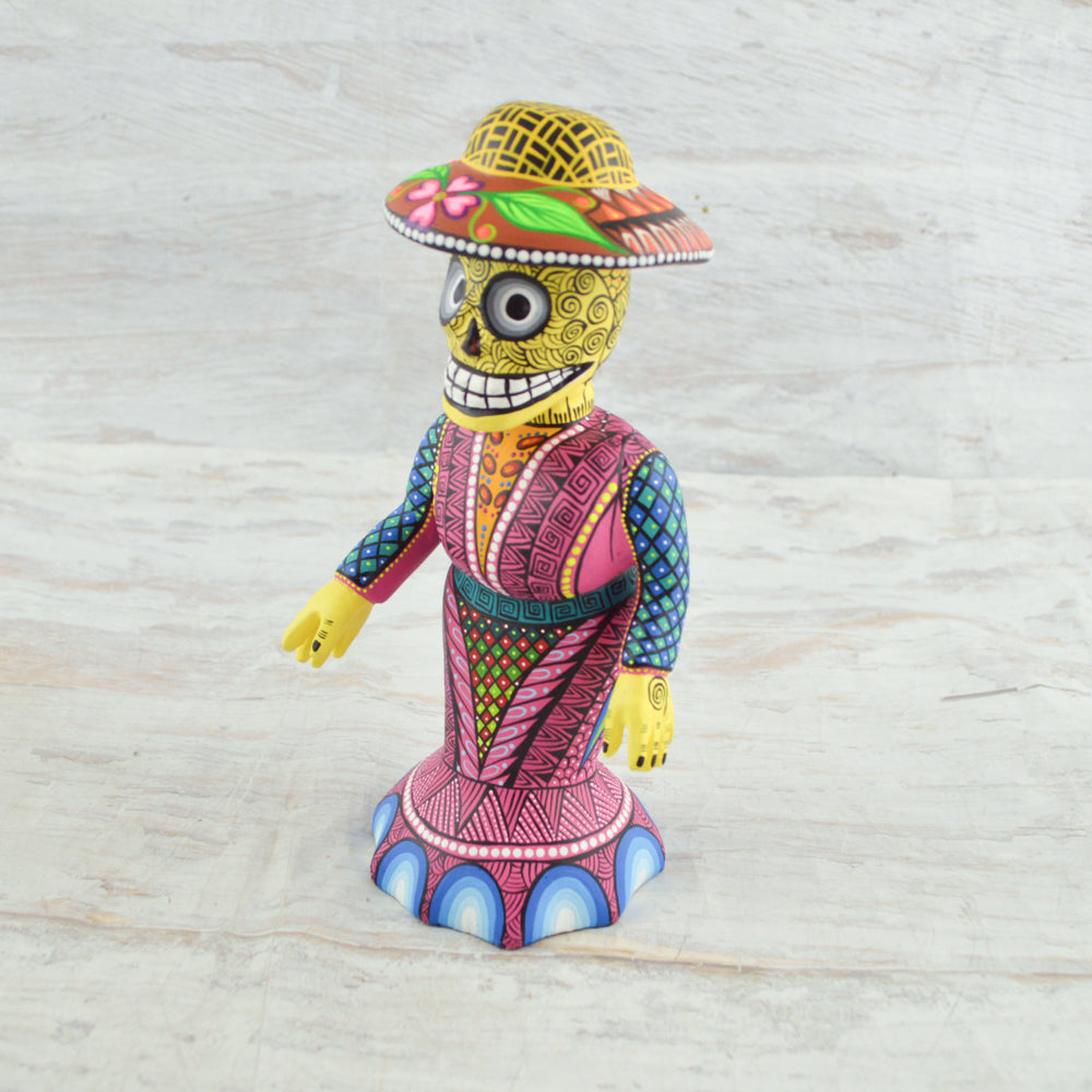 Catrina Dia de Muertos alebrije oaxacan Wood Carving - magiamexica.com
