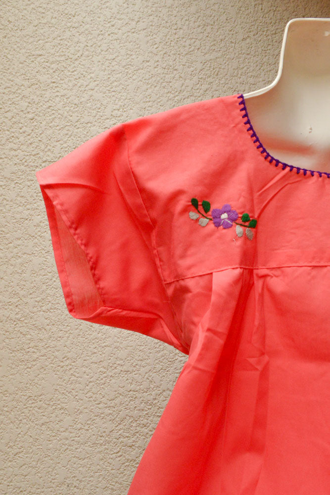 Embroidered Mexican Dress | Strawberry - Alebrije Huichol Mexican Folk art magiamexica.com