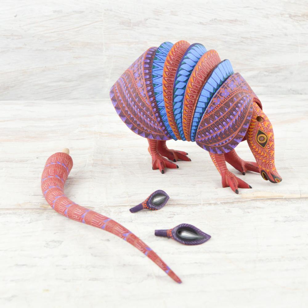 Alebrije Oaxacan Wood Carving Armadillo - Magia Mexica