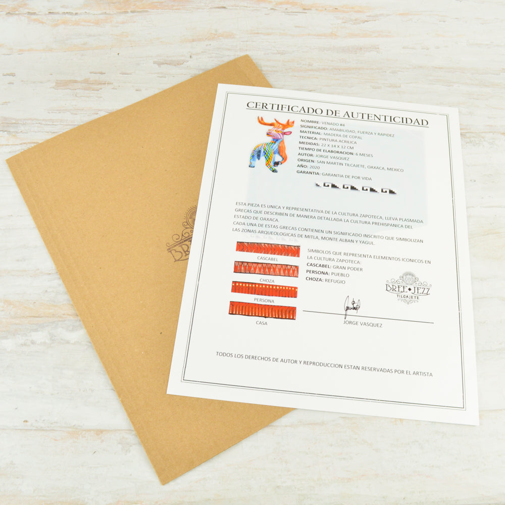 Deer #4 Alebrije Oaxacan Wood Carving - Alebrije Huichol Mexican Folk art magiamexica.com