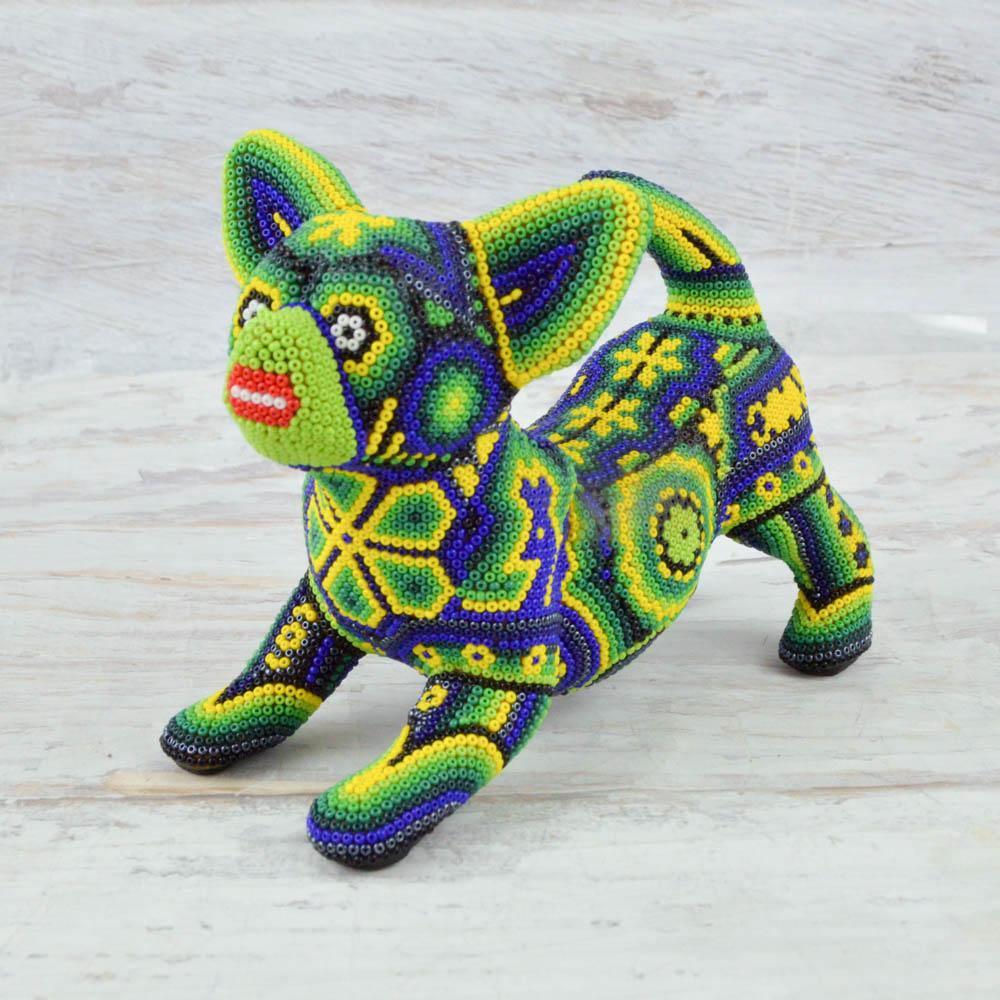 Huichol Art Beaded Animals Chihuahua Dog - Magia Mexica 