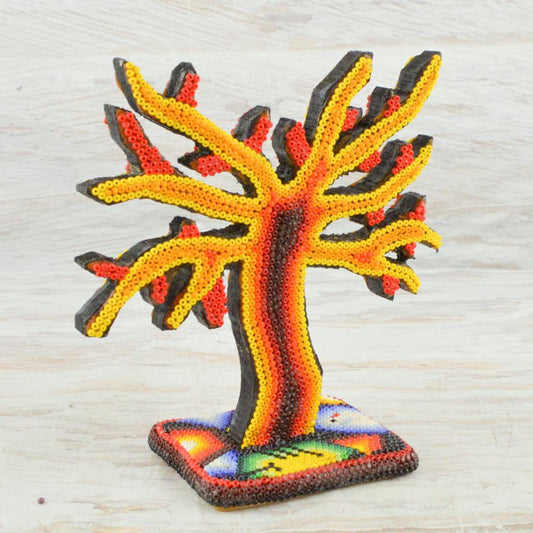 Huichol Art Beaded Animals Tree - Magia Mexica 