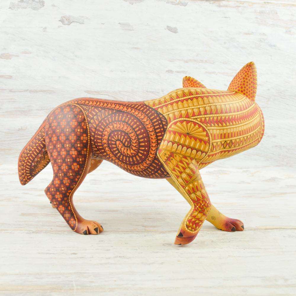 Coyote #103 Alebrije Oaxacan Wood Carving - Alebrije Huichol Mexican Folk art magiamexica.com