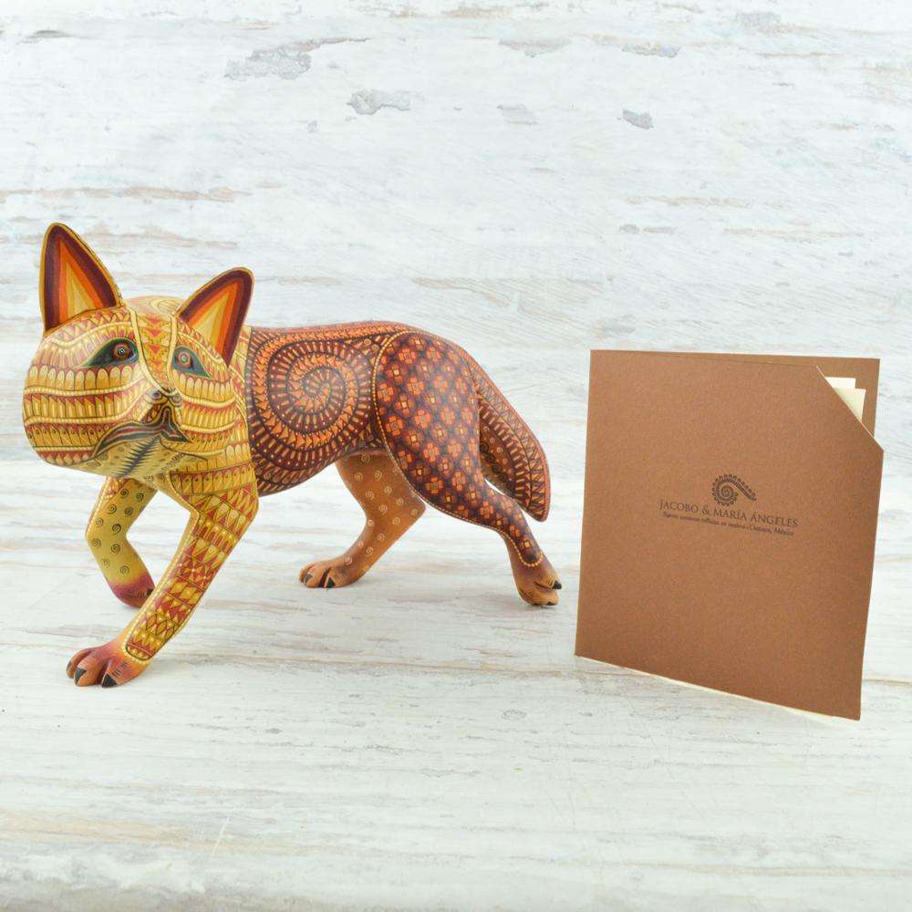 Coyote #103 Alebrije Oaxacan Wood Carving - Alebrije Huichol Mexican Folk art magiamexica.com