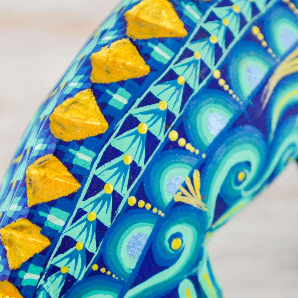 Dinosaur Alebrije Oaxacan Wood Carving - Alebrije Huichol Mexican Folk art magiamexica.com