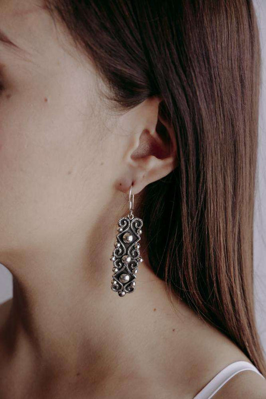 Earrings Columns - Alebrije Huichol Mexican Folk art magiamexica.com