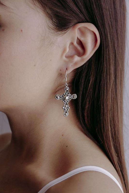 Earrings Cross - Alebrije Huichol Mexican Folk art magiamexica.com