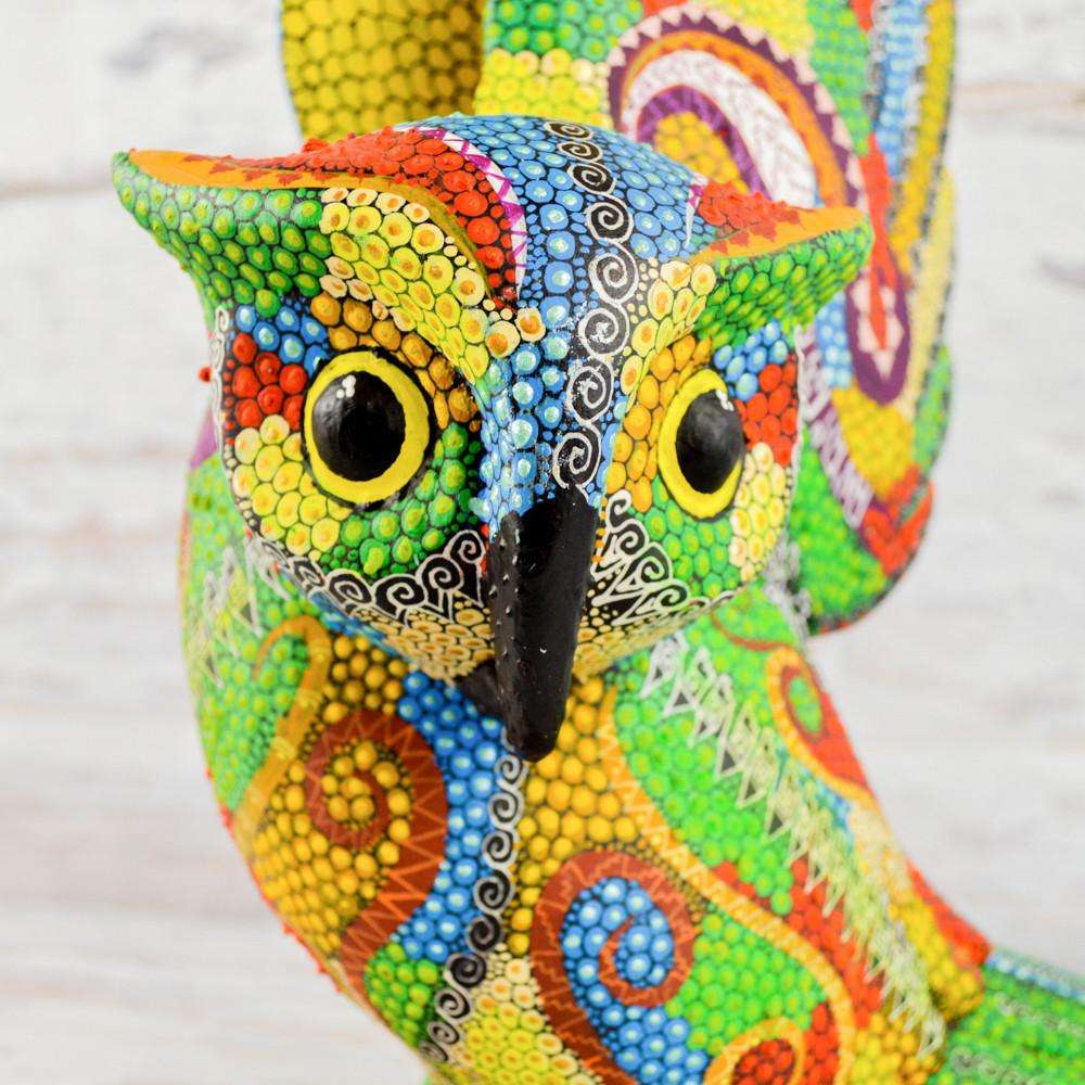 Owl Alebrije Oaxacan Wood Carving - Alebrije Huichol Mexican Folk art magiamexica.com