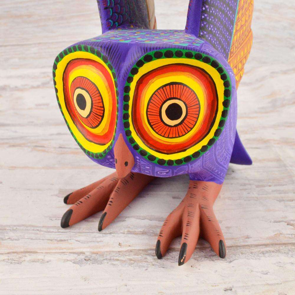 Owl Alebrije Wood Carving - Alebrije Huichol Mexican Folk art magiamexica.com