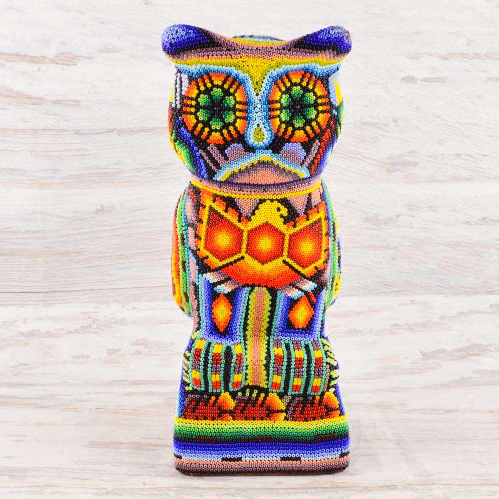 Owl Huichol Art - Alebrije Huichol Mexican Folk art magiamexica.com