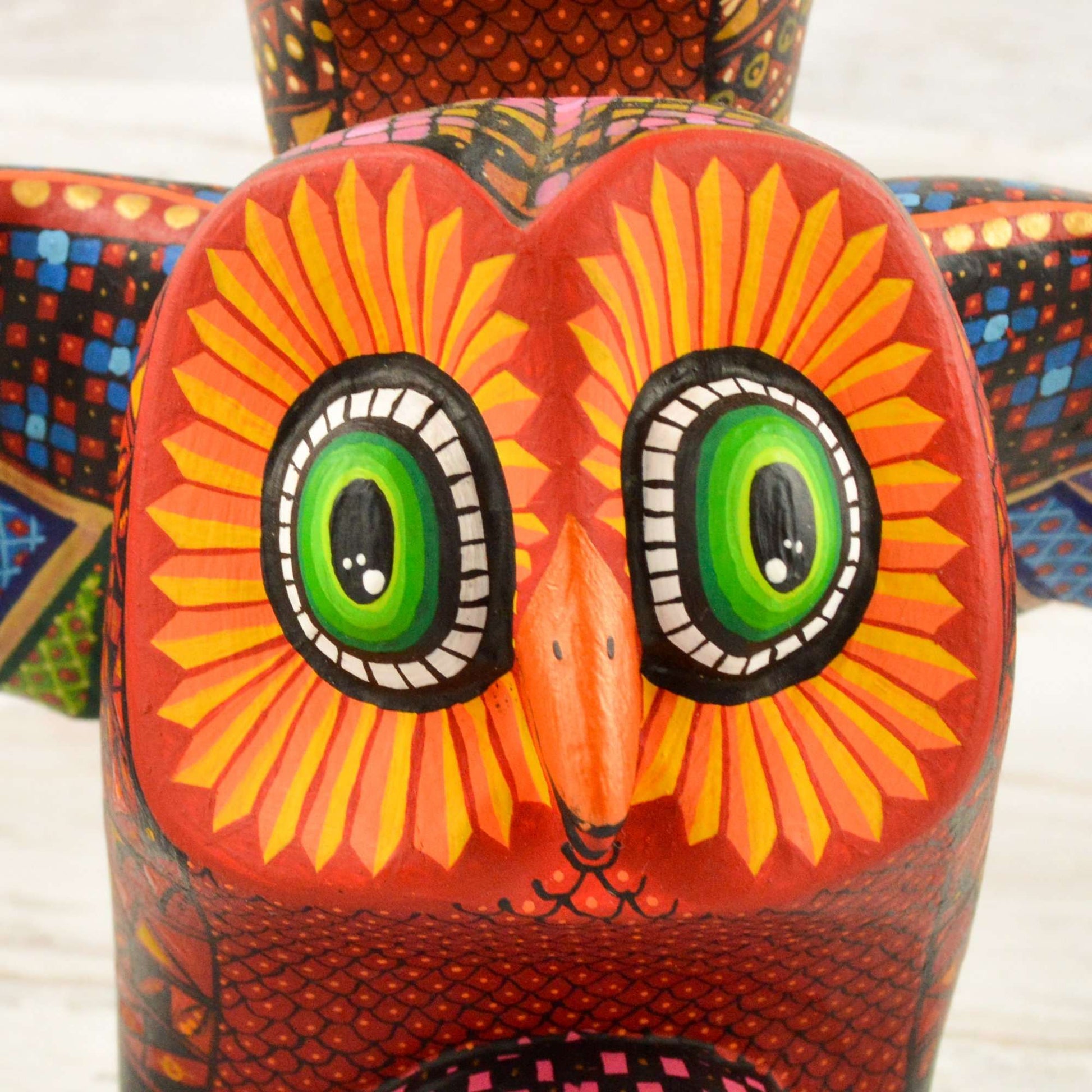 Owls Alebrije Oaxacan Wood Carving - Alebrije Huichol Mexican Folk art magiamexica.com
