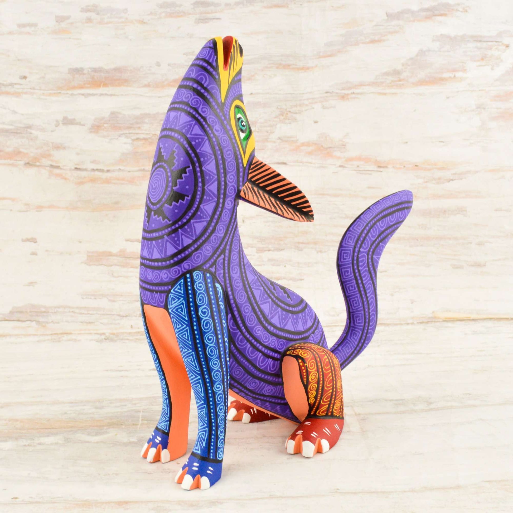 Wolf Alebrije Oaxacan Wood Carving - Alebrije Huichol Mexican Folk art magiamexica.com
