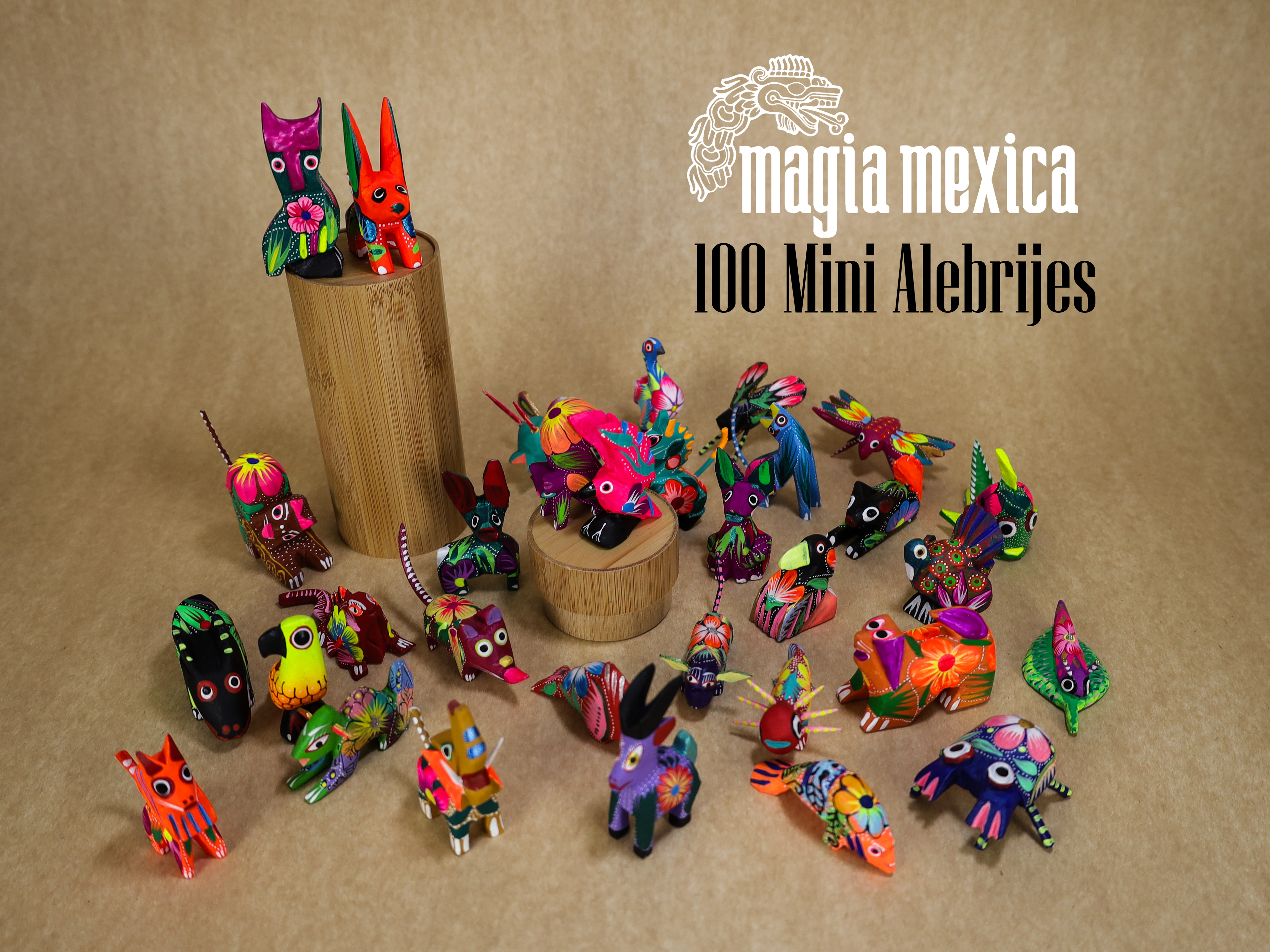 Mini Alebrijes 100 Set Alebrije Oaxacan Wood Carving