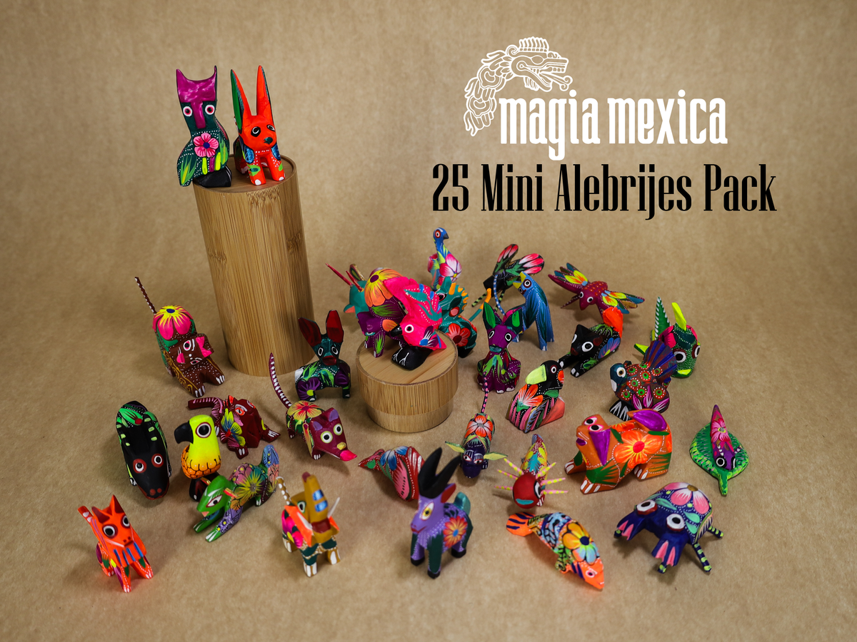 Mini Alebrijes 25 Set Alebrije Oaxacan Wood Carving