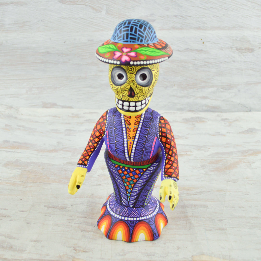 Catrina Dia de Muertos alebrije oaxacan Wood Carving - magiamexica.com