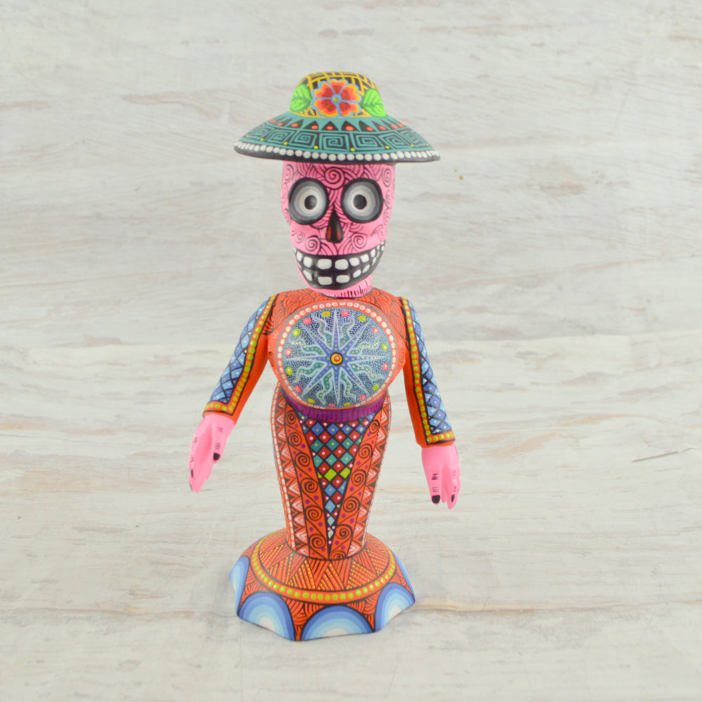 Catrina Dia de Muertos alebrije oaxacan Wood Carving - magiamexica.com