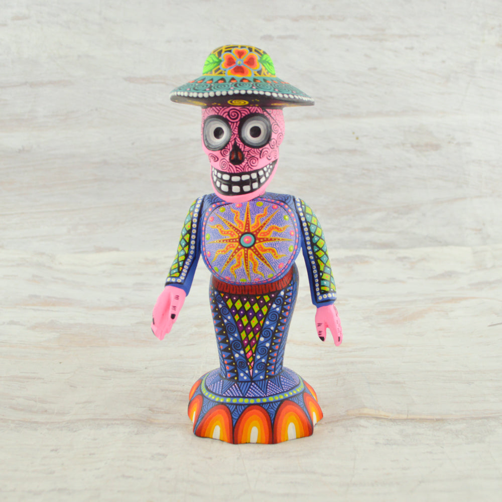 Catrina Dia de Muertos alebrije oaxacan Wood Carving - magiamexica.com