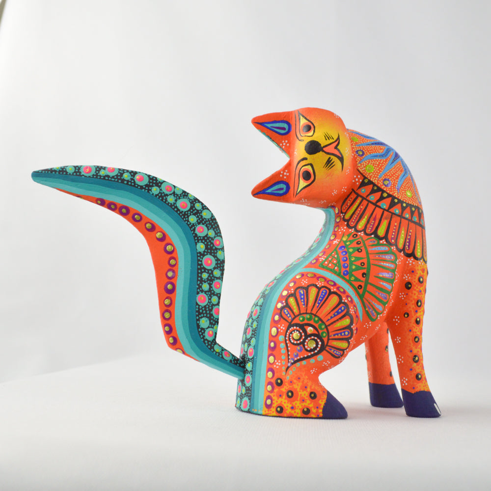 Cat Alebrije Oaxacan Wood Carving