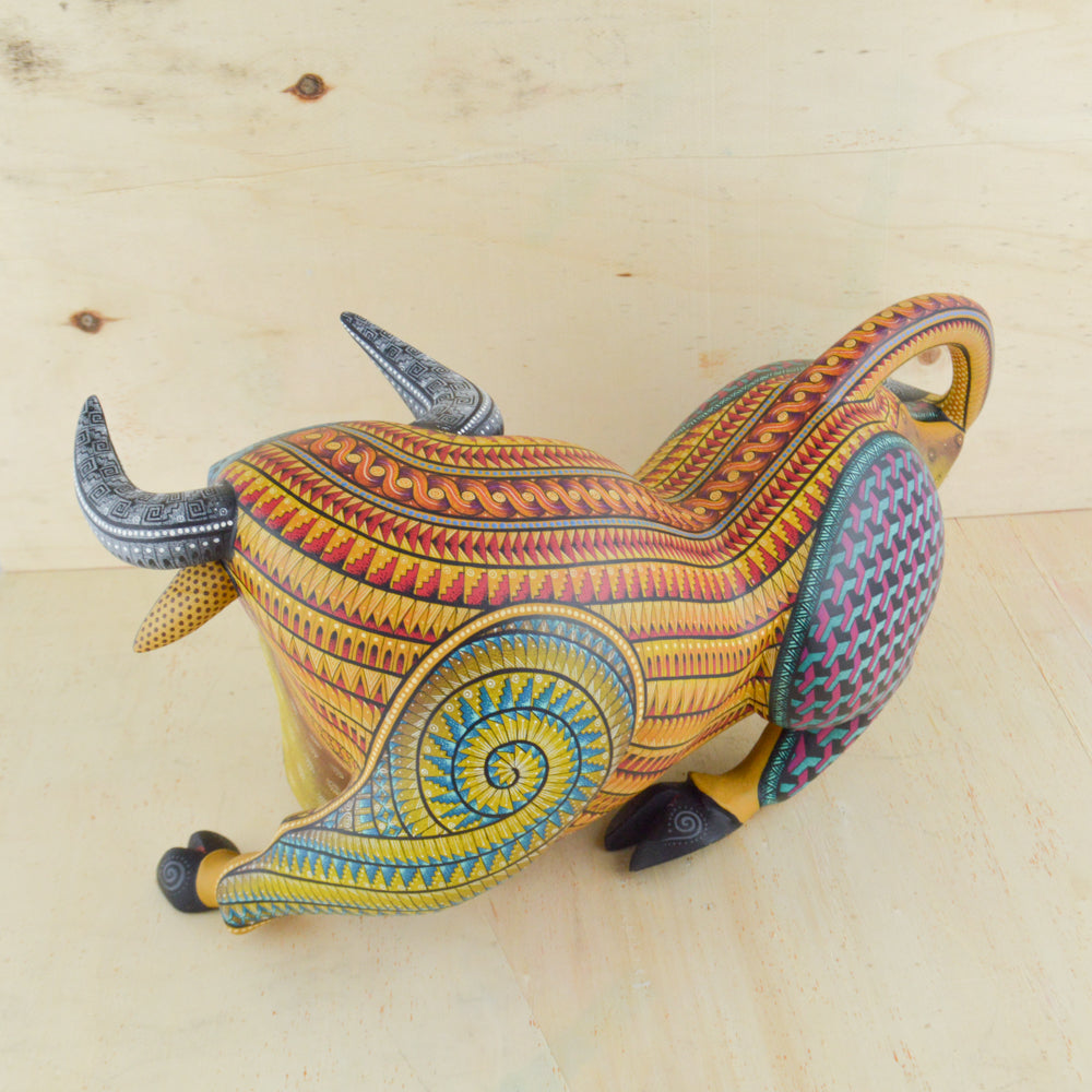 Bull Alebrije Oaxacan Wood Carving - magiamexica.com