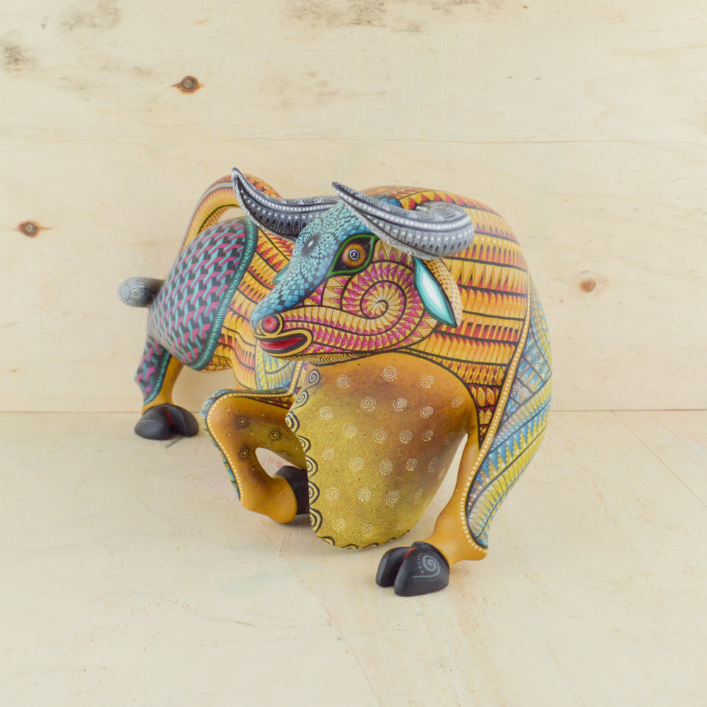 Bull Alebrije Oaxacan Wood Carving - magiamexica.com