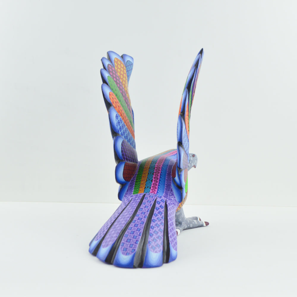 Oaxacan Eagle Alebrije — Hand-Painted Wood Carving | Mexican Folk Art | Artist-Signed