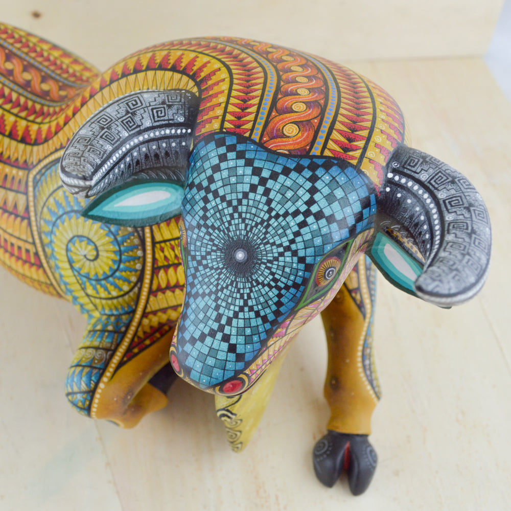 Bull Alebrije Oaxacan Wood Carving - magiamexica.com