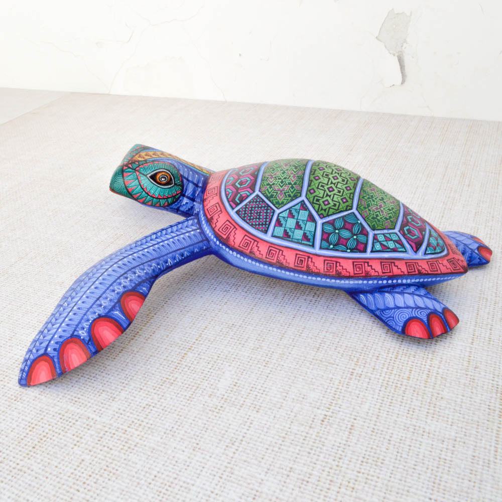 Turtle Alebrije — Oaxacan Hand-Painted Wood Carving | Mexican Folk Art | Magia Mexica