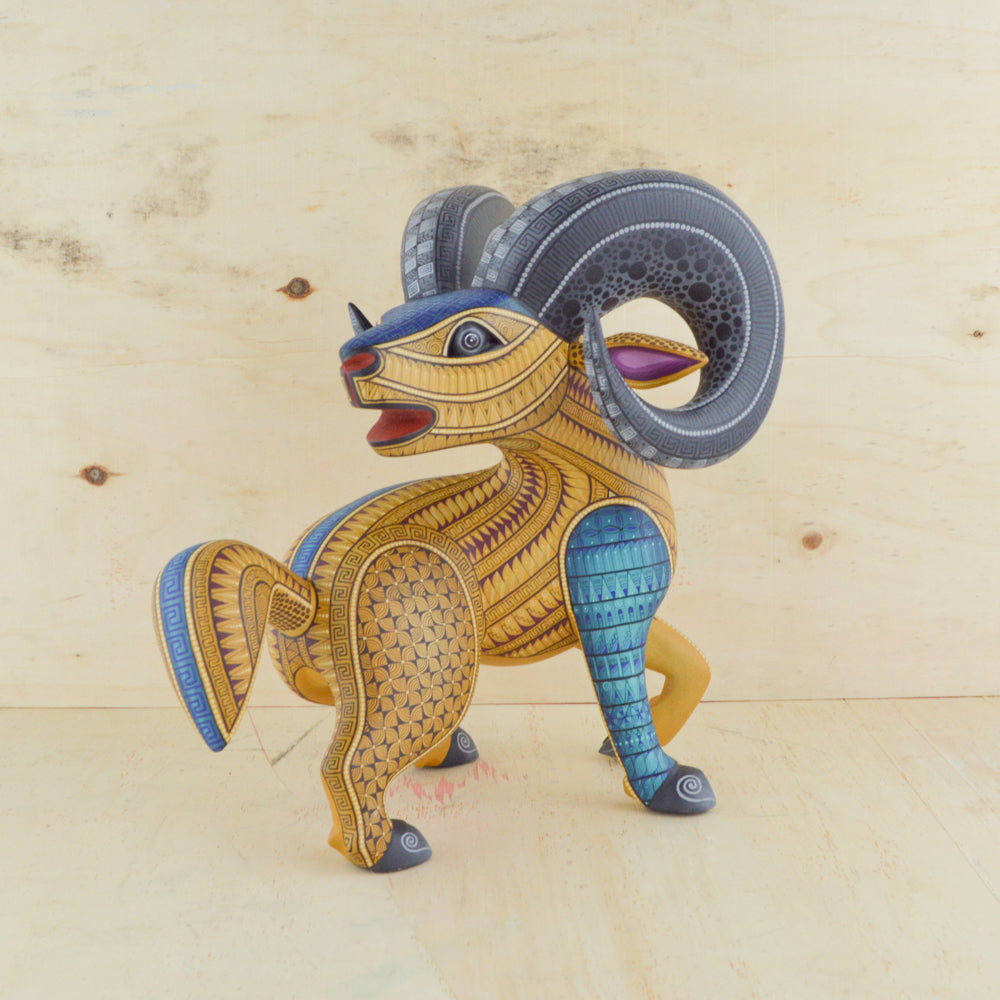 Ram Alebrije Oaxacan Wood Carving - magiamexica.com