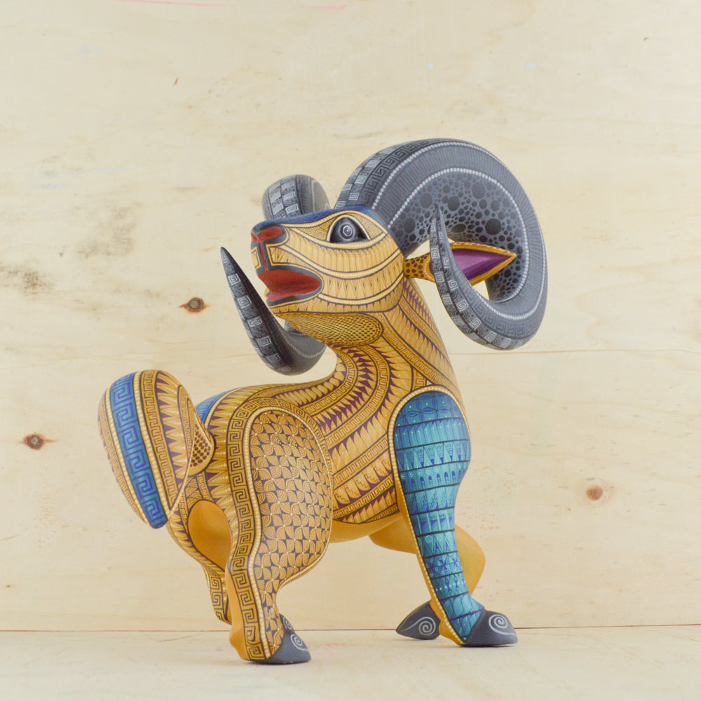 Ram Alebrije Oaxacan Wood Carving - magiamexica.com