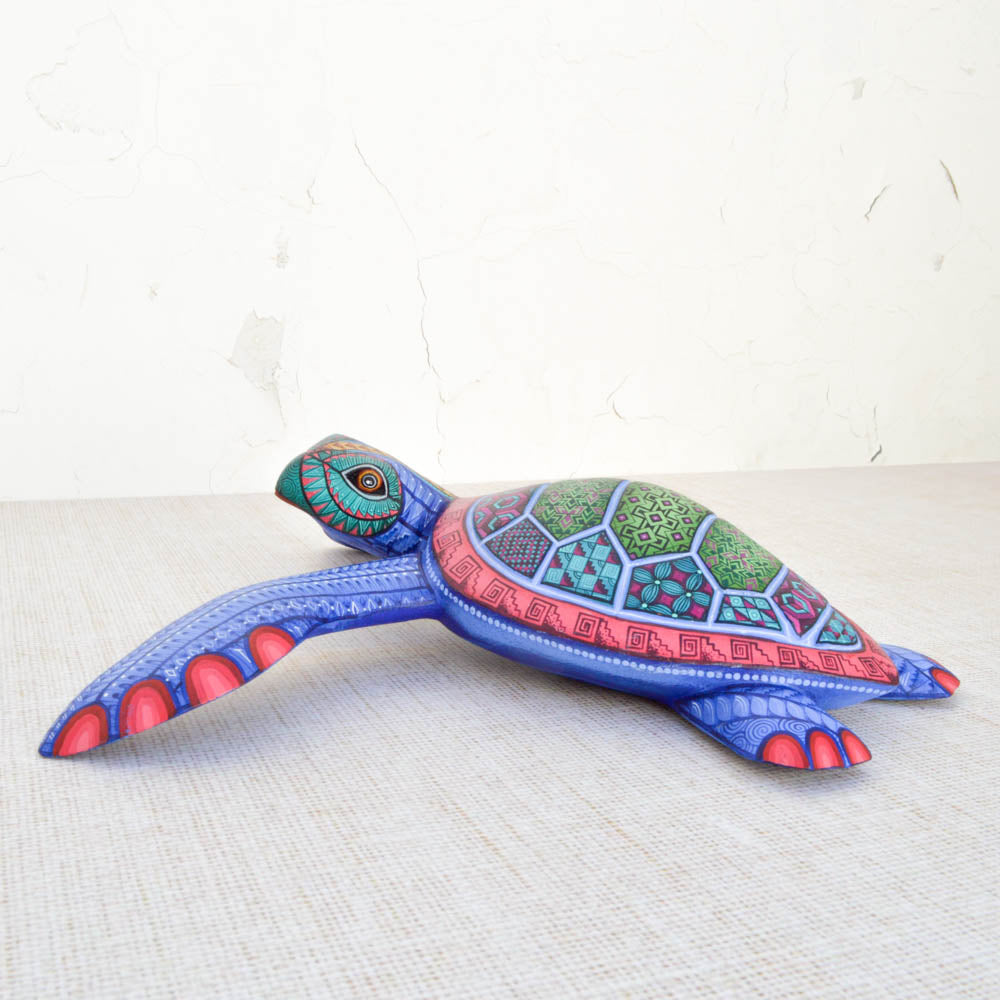 Turtle Alebrije — Oaxacan Hand-Painted Wood Carving | Mexican Folk Art | Magia Mexica