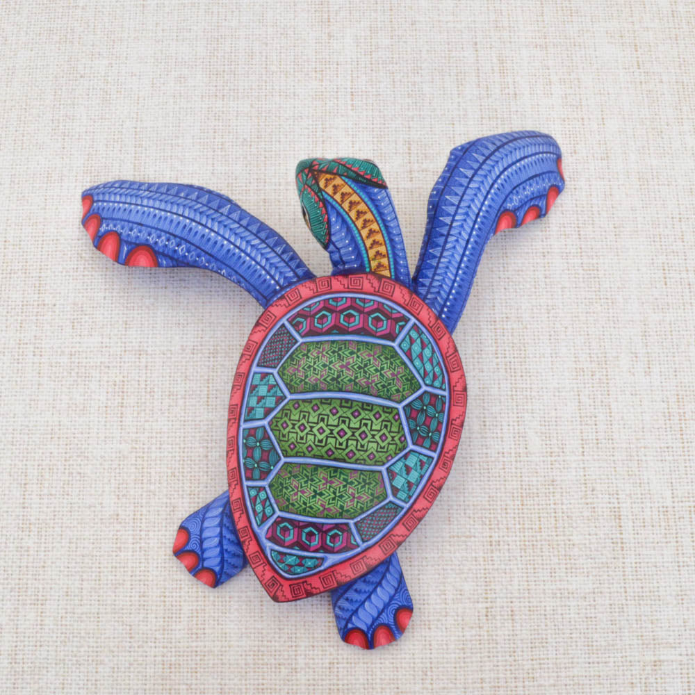 Turtle Alebrije — Oaxacan Hand-Painted Wood Carving | Mexican Folk Art | Magia Mexica