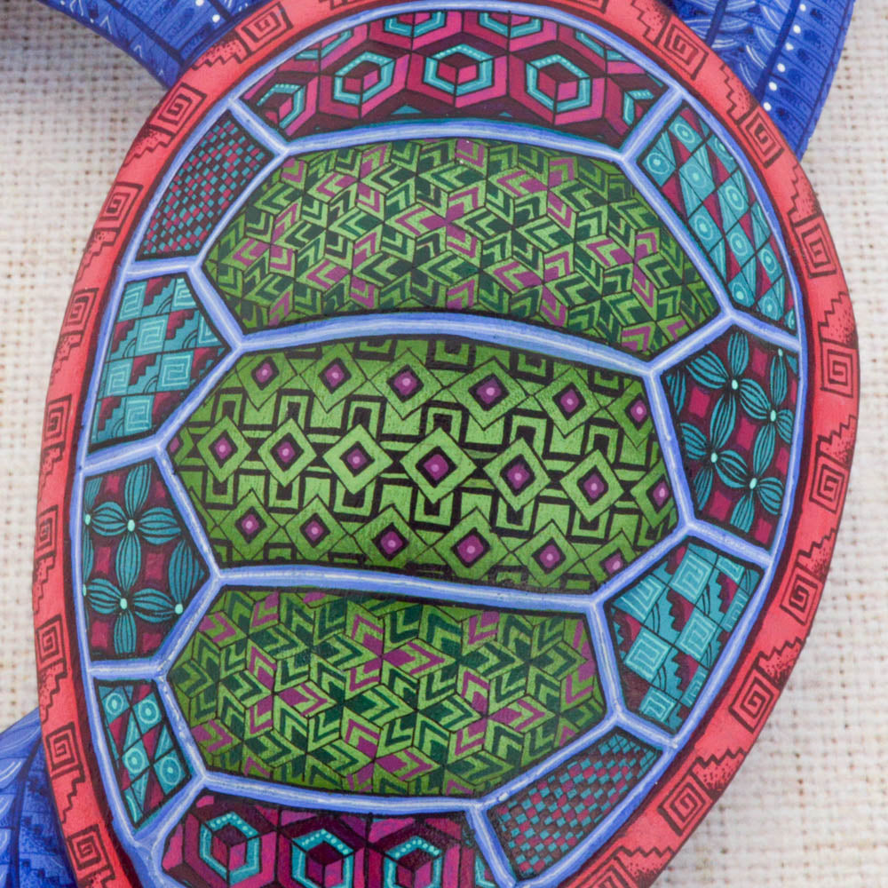 Turtle Alebrije — Oaxacan Hand-Painted Wood Carving | Mexican Folk Art | Magia Mexica
