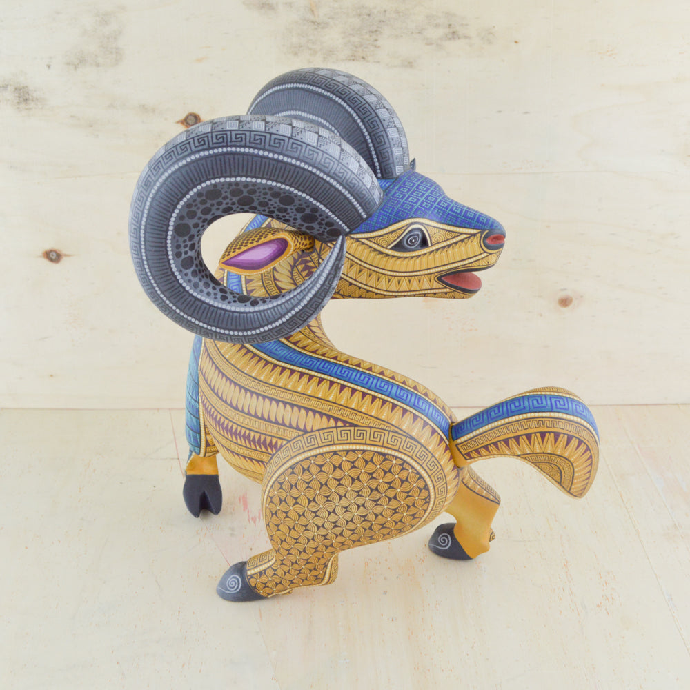 Ram Alebrije Oaxacan Wood Carving - magiamexica.com