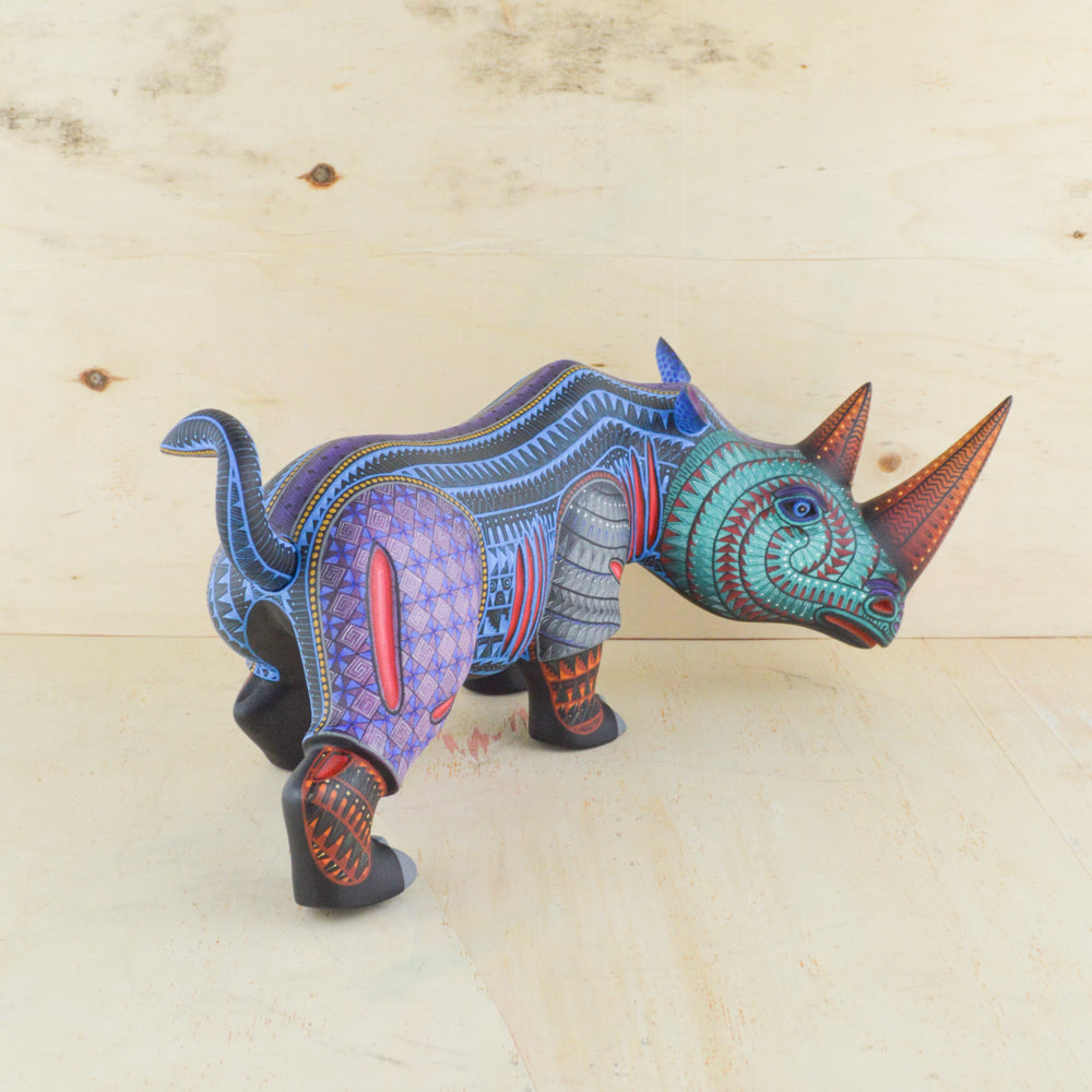 Rhino Alebrije Oaxacan Wood Carving - magiamexica.com