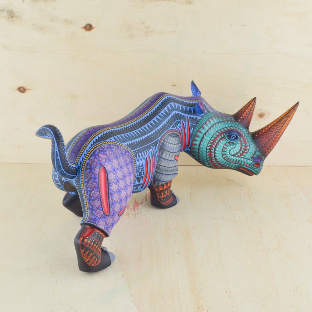 Rhino Alebrije Oaxacan Wood Carving - magiamexica.com
