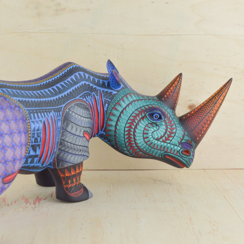 Rhino Alebrije Oaxacan Wood Carving - magiamexica.com