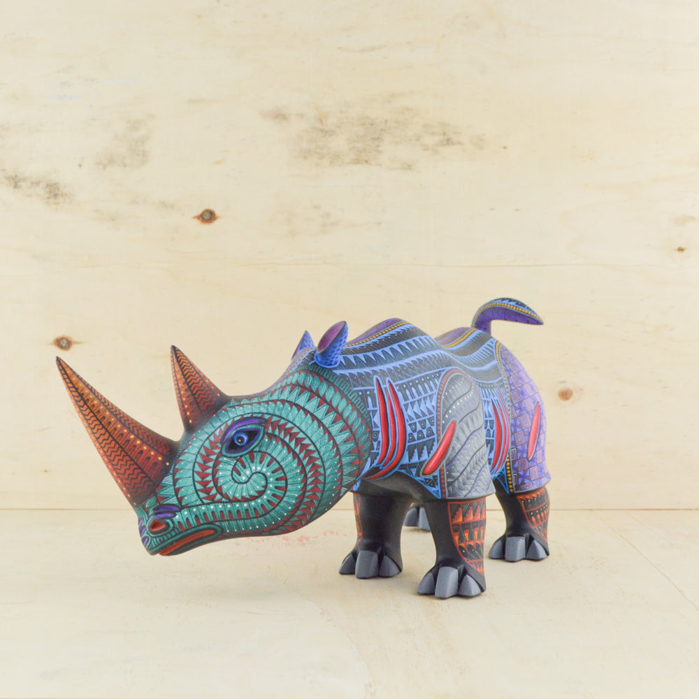 Rhino Alebrije Oaxacan Wood Carving - magiamexica.com