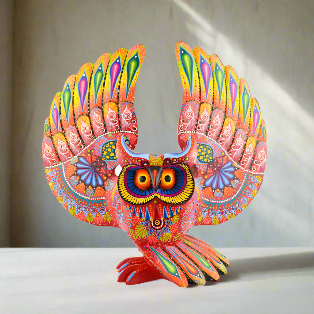 Owl Alebrije Oaxacan Wood Carving - magiamexica.com