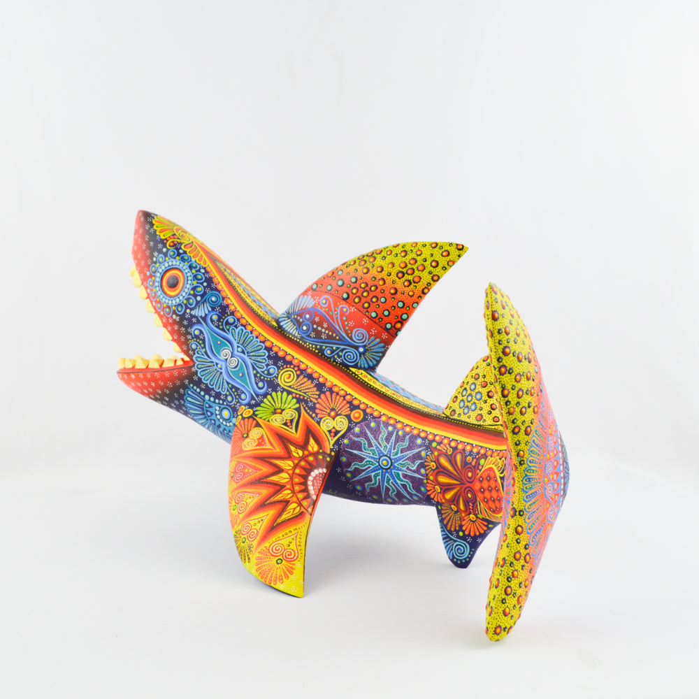 Shark Alebrije Oaxacan Wood Carving - magiamexica.com