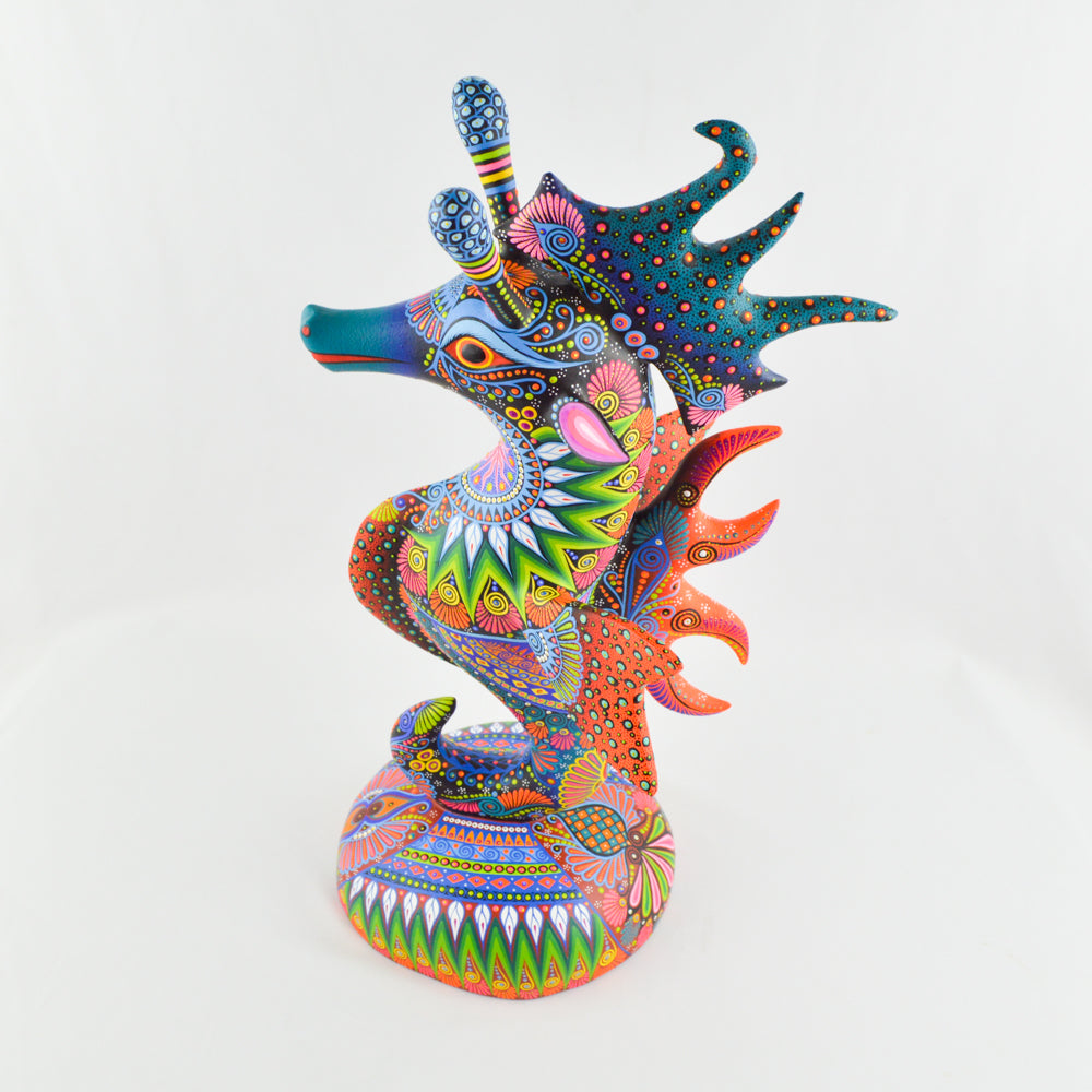 Seahorse Alebrije Oaxacan Wood Carving - magiamexica.com