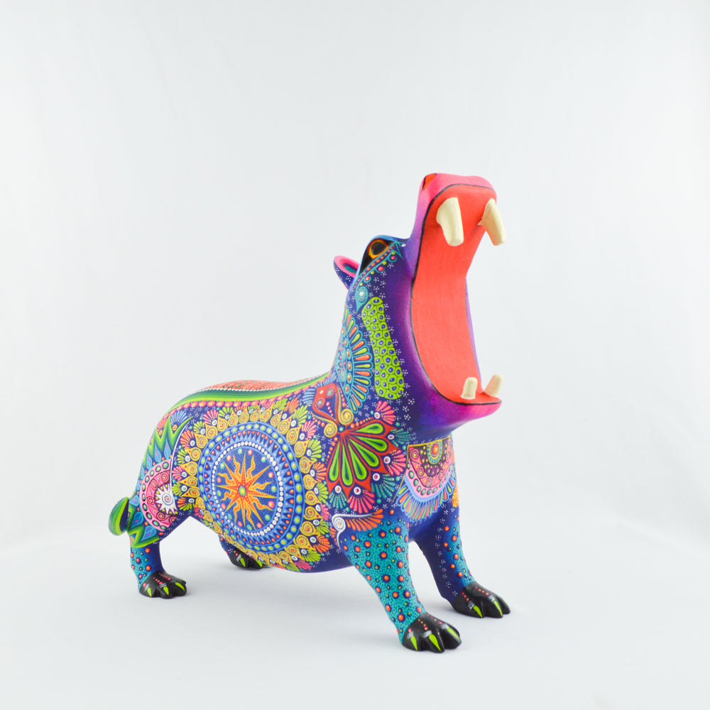 Hippo Alebrije Oaxacan Wood Carving - magiamexica.com