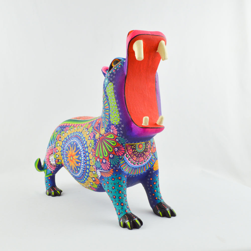 Hippo Alebrije Oaxacan Wood Carving - magiamexica.com