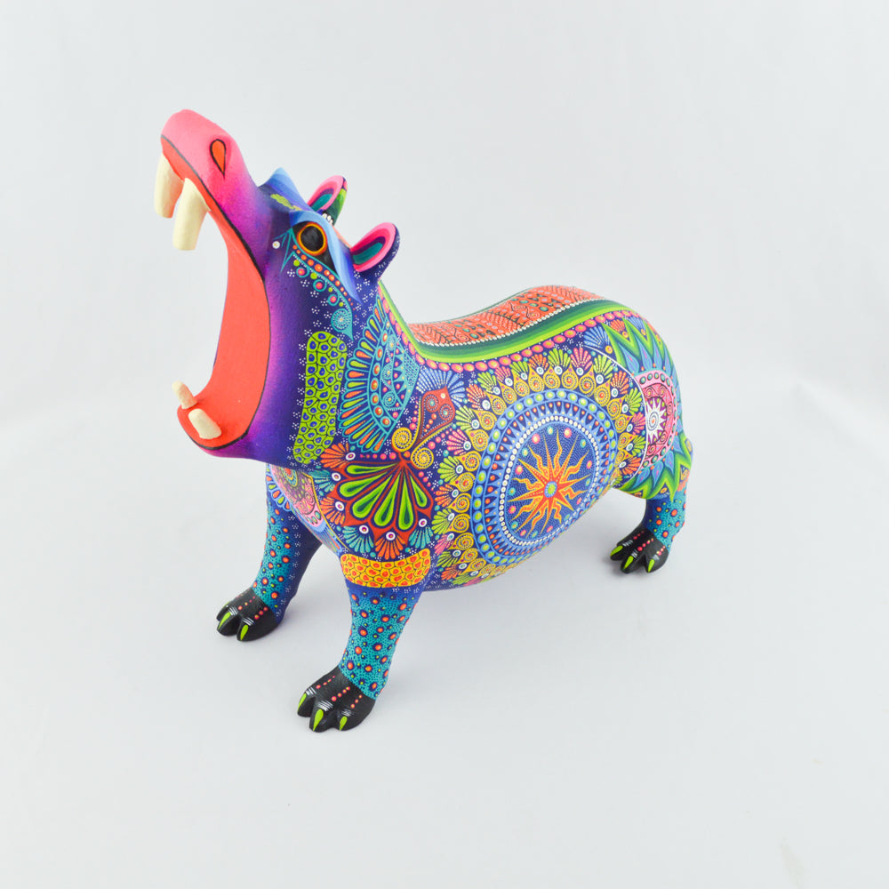 Hippo Alebrije Oaxacan Wood Carving - magiamexica.com