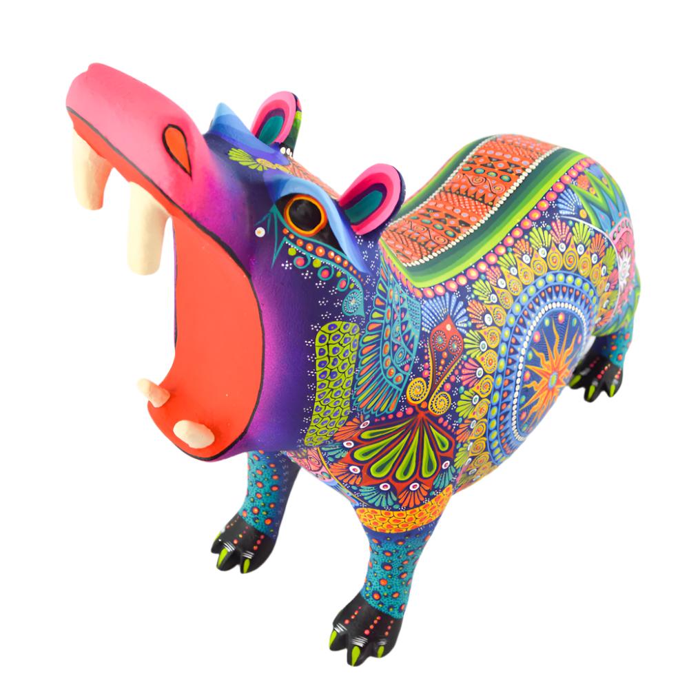 Hippo Alebrije Oaxacan Wood Carving - magiamexica.com