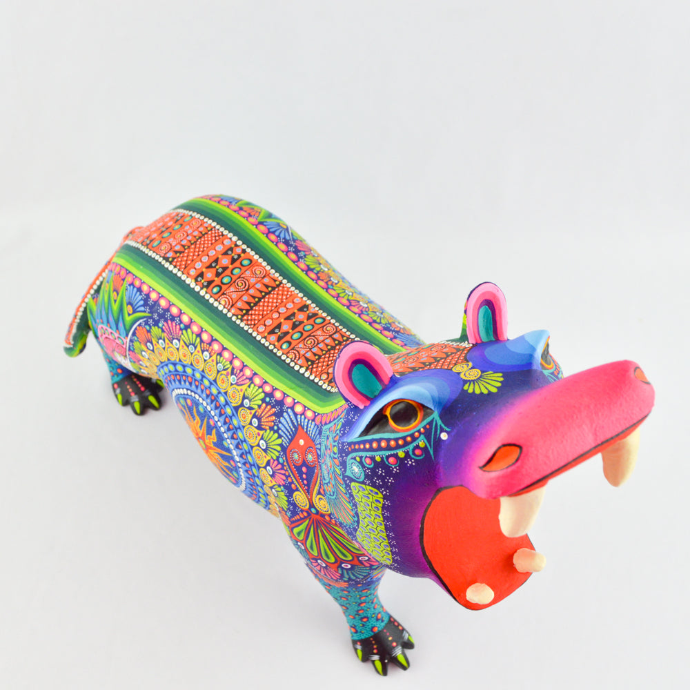 Hippo Alebrije Oaxacan Wood Carving - magiamexica.com