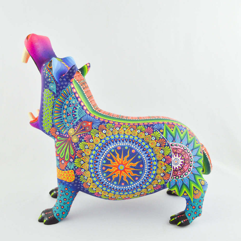 Hippo Alebrije Oaxacan Wood Carving - magiamexica.com