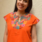 Embroidered Mexican Blouse | Orange