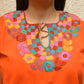 Embroidered Mexican Blouse | Orange