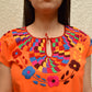 Embroidered Mexican Blouse | Orange