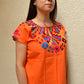 Embroidered Mexican Blouse | Orange